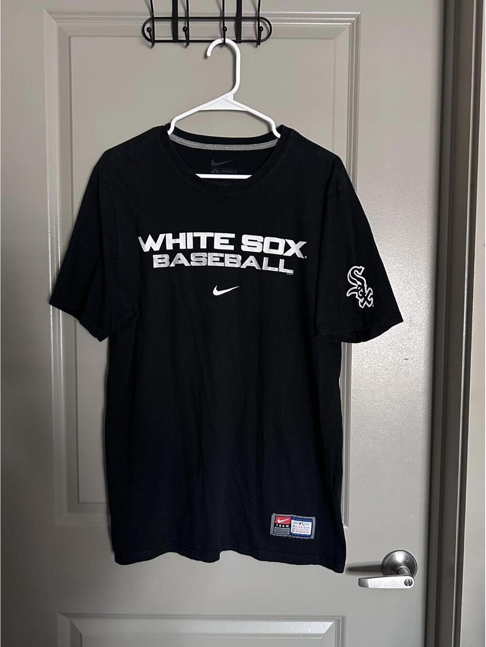 Chicago White Sox Shirt Nike Mens Size Large Center Swoosh Black